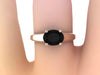 Black Diamond Engagement Ring 14k Rose Gold Wedding Ring Oval Diamond Unique Engagement Jewelry Filigree Engagement Ring Marriage  -V1160