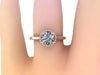 Forever One Moissanite Engagement Ring 14k Rose Gold Wedding Ring Round Unique Engagement Jewelry Classic Engagement Ring Marriage  -V1161