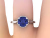 Blue Sapphire Engagement Ring 14k White Gold Wedding Ring Round Unique Engagement Jewelry Classic Engagement Ring For Women Brides Gift-1161