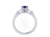 Heart Blue Sapphire Engagement Ring Diamond Engagement Ring 14k White Gold Wedding Ring Sparkly Engagement Ring Unique Bridal Vintage-V1148