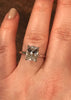 10x8mm Cushion Cut White Sapphire Engagement Ring 14K White Gold Wedding Ring Marraige Bridal Fine Jewelry Elegant Gemstone Uniuqe -V1131
