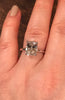 10x8mm Cushion Cut White Sapphire Engagement Ring 14K White Gold Wedding Ring Marraige Bridal Fine Jewelry Elegant Gemstone Uniuqe -V1131