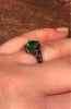Emerald Engagement Ring in 14K Black Gold Wedding Ring Round Green Emerald Center Gemstone Engagement Mother's Day Gift Bridal Ring-V1095
