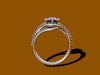 Sapphire Engagement 14K White Gold Engagement Ring Diamond Engagement with 1.15ct Round White Sapphire Center Original Wedding Rings - V1004