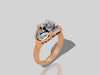 Moissanite Engagement Ring Art Deco Fine Jewelry 14K Rose & White Gold Diamond Engagement Ring Forever  One Moissanite Center - V1001