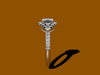 Moissanite Engagement Ring 14K White Gold Diamond Engagement Ring with 6mm Round Charles & Colvard Forever One Moissanite Ctr - V1003