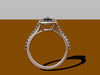 Platinum Engagement Ring Diamond Halo Engagement Ring 1.20ct Round White Sapphire Ring Fine Jewelry Statement Ring Proposal Love Ring- V1025