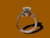 Charles & Colvard Forever One Moissanite Engagement Ring Diamond Engagement Ring 14K White Gold Bridal Jewelry Infinity Ring Unique - V1010