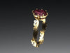 January Birthstone Ring Diamond Engagement Ring Garnet Engagement Ring 14K Yellow Gold Engagement Ring With Raspberry Garnet Center - V1053