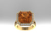 November Birthstone Citrine And Diamond Ring Ring 14K Yellow Gold Cocktail Ring With Deep Yellow Citrine Center Fine Jewelry Unique - V1059