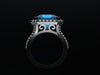 Black Gold Engagement Ring London Blue Topaz Engagement Ring Diamond Fine Jewelry Gemstone Cocktail Ring Unique Proposal Rings Custom- V1059