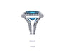 Blue Topaz Ring Diamond 14K White Gold Ring With London Blue Topaz Center Cocktain Ring Genuine Diamond Ring Unique Gift Jewelry Gems- V1059