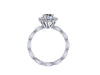 Classic Diamond Engagement Ring 14K White Gold Wedding Ring Round Cut Forever One Moissanite Unique Engagement Ring Bridal Ring- V1062