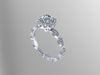 Classic Diamond Engagement Ring 14K White Gold Wedding Ring Round Cut Forever One Moissanite Unique Engagement Ring Bridal Ring- V1062
