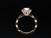 Classic Morganite Engagement Ring Bridal Ring 14K Rose Gold 6.5mm Round Cut Peachy Pink Morganite Center Gemstone Unique Engagement - V1062