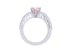 Classic Diamond Morganite  Engagement Ring 14K White Gold with 6x6mm Cushion Cut Morganite Center Gemstone Engagment Fine Jewelry - V1065