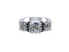 Forever One Moissanite Engagement Ring Natural Black Diamonds 14K White Gold Wedding Ring Statement Ring Marriage Proposal Bridal - V1069