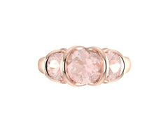 Morganite Engagement Ring 14K Rose Gold Engagement Ring Mother's Day Gift Etsy Gif Ideas Unique Engagement Ring Statement Ring Gems - V1070