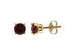 Mother's Day Gift Red Garnet Stud Earrings 14K Yellow Gold Earrings January Birthstone Studs Earrings Gemstones Unique Gift Ideas - V1067