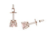 Morganite Stud Earrings 14K Rose Gold Earrings with 5mm Round Morganite Gemstone Earrings Fine Jewelry Valentine's Gifts For Her Gems- V1067