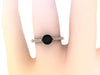 Black Diamond Engagement Ring 14K Rose Gold Engagement Ring with 5.5mm Round Black Diamond Center Custom Engagement Ring Unique Gems- V1073