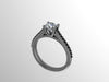 Black Diamond Engagement Ring Forever One Moissanite Marriage Ring 14K Black Gold Jewelry Custom Jewelry Unique Bridal Ring Gem Ring - V1073
