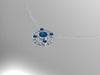Diamond Necklace London Blue Topaz Necklace 14K White Gold Necklace with 5mm Round London Blue Topaz Center Valentine's Gift Unique - V1074