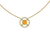 Diamond Necklace Citrine Necklace 14K Yellow Gold Necklace with 5mm Round Citrine Center November Birthstone Fine Jewelry Gemstones- V1074