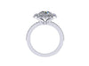 Diamond Halo Engagement Ring Moissonite Engagement Ring 14K White Gold with 8mm Forever One Moissanite Center Bridal Jewelry - V1076