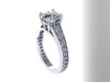 Forever One Moissanite Engagement 14K White Gold Engagement Ring Diamond Ring Etsy Unique Jewelry Statement Ring Birthday Gift- V1081