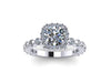 Halo Diamond Engagement Ring Forever One Moissanite Wedding Ring 14K White Gold Ring Charles & Colvard Moissanite Jewelry Rings -V1085