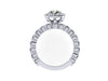 Halo Diamond Engagement Ring Forever One Moissanite Wedding Ring 14K White Gold Ring Charles & Colvard Moissanite Jewelry Rings -V1085