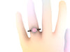 Engagement Ring Morganite Diamond Halo Engagement Ring 14K Rose Gold Ring with 6.5mm Round Morganite Center Gemstone Fine Jewelry - V1085