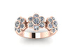 Diamond Band Flower Design Band 14K Rose Gold Flower Ring Floral Fine Jewelry For Women Diamonds For Her Valentine's Mother's Day - V1088