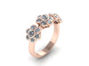 Diamond Band Flower Design Band 14K Rose Gold Flower Ring Floral Fine Jewelry For Women Diamonds For Her Valentine's Mother's Day - V1088