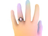 Emerald Cut Pink Morganite Engagement Ring Black Diamond Halo Morganite Ring Stone Custom Engagement Ring 14K Rose Gold Engagement - V1091