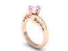 Elegance Collection Engagement Ring in 14K Rose Gold Wedding Ring with 7mm Round Peachy Morganite Center Mother's Day Fine Jewelry - V1093