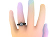 Black Gold Engagement Ring F1 Moissanite Engagement Ring 14K Black Gold Anniversary Ring Round Forever One Mioossanite Bridal Ring - V1033