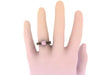Black Diamond Morganite Engagement Ring Wedding RIng 14K Rose Gold Anniversary Ring with 6.5mm Round Peachy Pink Morganite Center - V1033