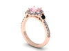 Morganite Engagement Ring Diamond Wedding Ring Fine Jewelry 14K Rose Gold Engagement Ring Round Morganite Unique Ring Christmas - V1023M