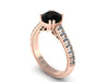 Black Diamond Engagement Ring White Diamond Weding Ring 14K Rose Gold Ring Mother's Day Gift Unique Custom Made Engagement Rings Gem- V1029