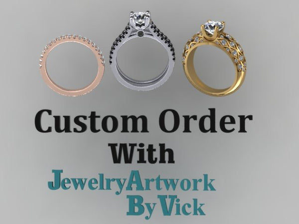 Start Your Custom Order With JewelryArtWorkByVick Custom Order Engagement Rings Unique Etsy Fine Jewelry Statement Rings Proposal Ring Gifts