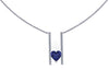 Valentines Heart Shape Diamond Necklace Blue Sapphire Necklace 14K White Gold Necklace September Birthstone Etsy Gemstone Jewelry - V1094