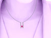 Valentines Heart Shape Diamond Necklace Pink Sapphire Necklace 14K White Gold Necklace Heart Pink Sapphire Unique Custom Jewelry Gift- V1094