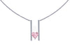 Heart Shape Diamond Necklace Morganite Pendant 14K White Gold Necklace with 6x6mm Heart Morganite Center Fine Jewelry Gift Ideas Gem - V1094