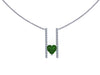 Heart Shape Emerald Necklace Diamond Necklace 14K White Gold Necklace Gemstone Jewel May Birthstone Original Gift Ideas Fine Jewelry - V1094