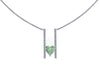 Valentines Heart Shape Diamond Necklace Light Green Amethyst Pendant 14K White Gold Necklace Heart Amethyst Ctr February Birthstone - V1094