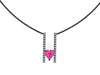 Heart Shape Diamond Necklace Pink Sapphire Necklace 14K Black Gold Necklace with 6x6mm Heart Pink Sapphire Center Heart Pendant Love - V1094