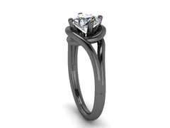 Charles & Colvart Forever One Moissanite Engagement Ring 14K Black Gold Wedding Ring Diamond Alternative Unique Mothers Day Gift-V1095