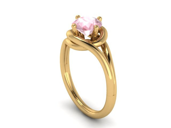 Morganite Engagement Ring Grace Collection Engagement Ring in 14K Yellow Gold Wedding Ring Ladies' Jewelry Unique Gemstone Engagement -V1095
